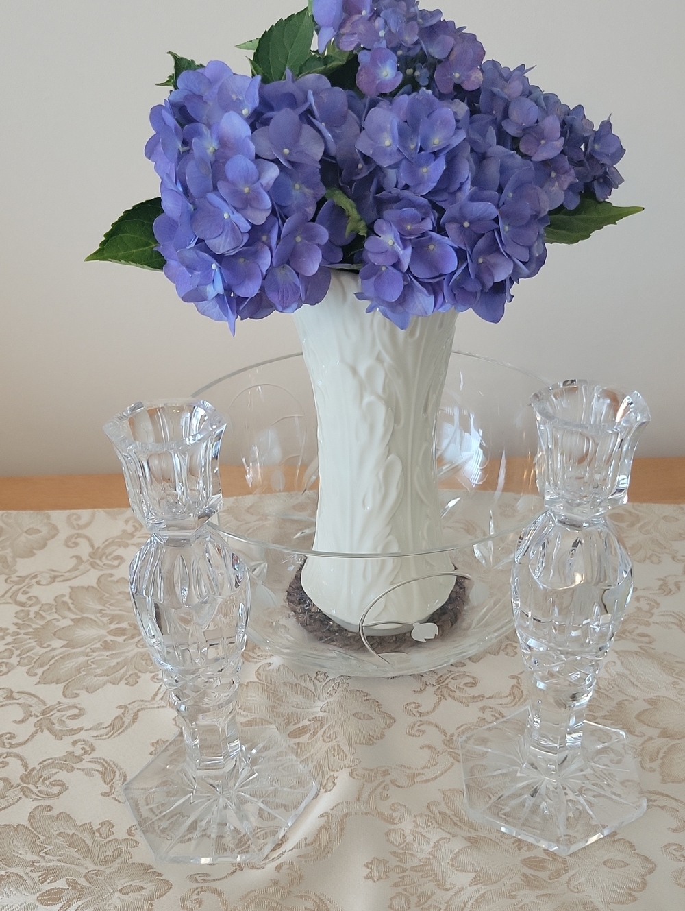 Two Beautiful Crystal Candleholders